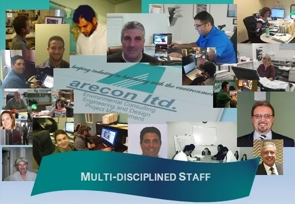 Collage of diverse professionals from Arecon Ltd., showcasing their multi-disciplined staff.